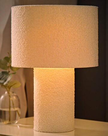 ValueLights Ash Natural Boucle Table Lamp