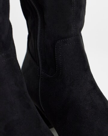 Natalya Heeled Stretch Knee High Boots - Extra Wide Fit (EEE) & Super Curvy Calf