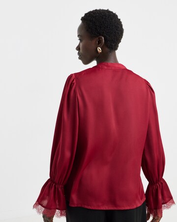 Berry Lace Panel Blouse