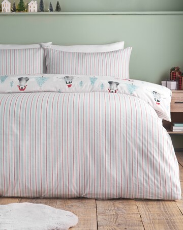 Catherine Lansfield Brushed Christmas Penguins Duvet Cover Set