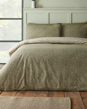 Catherine Lansfield Brushed Herringbone Duvet Cover Set
