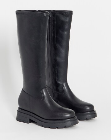 Dulcie Chunky Stretch Knee High Boots - Wide Fit (E) & Standard Calf