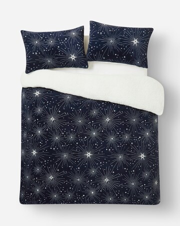 Winter Star Fleece Duvet Cover Set Sherpa Reverse