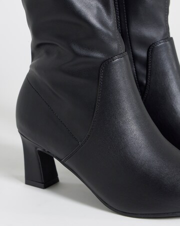 Shona Pointed Toe Knee High Sock Boots - Wide Fit (E) & Standard Calf