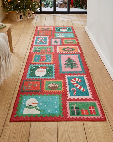 Christmas Stamps Washable Runner