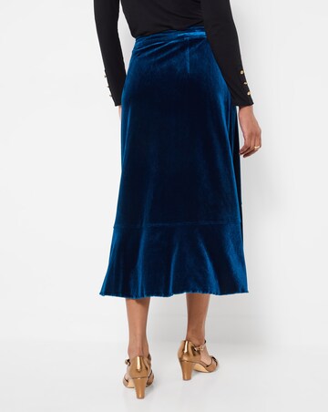 Joe Browns Wrap Velvet Midi Skirt with Frill Detail