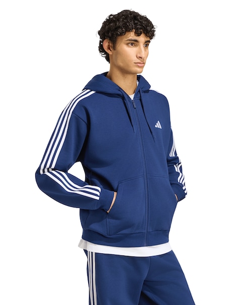 adidas 3 Stripes Full Zip Fleece Hoodie