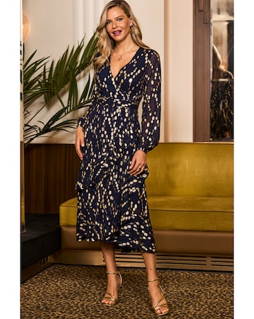 Sosandar Petite Metallic Spot Dress