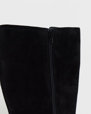 Laura Leather Knee High Chelsea Boots - Standard Fit (D) & Standard Calf