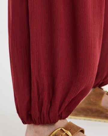 Burgundy Crinkle Balloon Trouser
