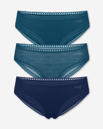 Sloggi 3 Pack Go Crush High Leg Knickers Blue Multi