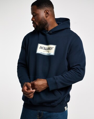 Jack & Jones Frederiksberg Graphic Box Sweat Hoodie - Navy