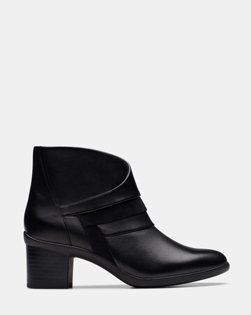 Clarks Leather Shaya Heeled Ankle Boot - Wide Fit (E)