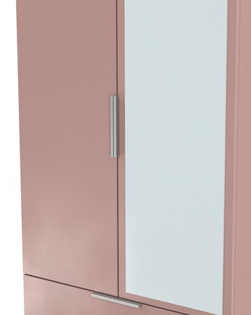 Humber Ready Assembled 2 Door 2 Drawer Mirrored Wardrobe - Kids