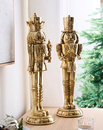 Set of 2 Gold Antique 43cm Nutcrackers