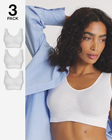 Pretty Secrets (3 Pack) Comfort Tops (Fits A-D) White/White/White