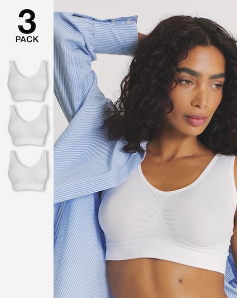 Pretty Secrets (3 Pack) Comfort Tops White/White/White