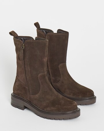 Journey Suede Ankle Boots With Zip Detail - Wide Fit (E)