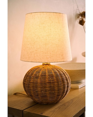 ValueLights Henrietta Natural Wicker Base Table Lamp