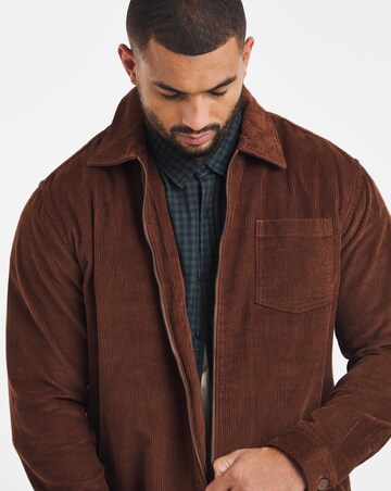 Jack & Jones Toronto Corduroy Zip Shirt - Brown