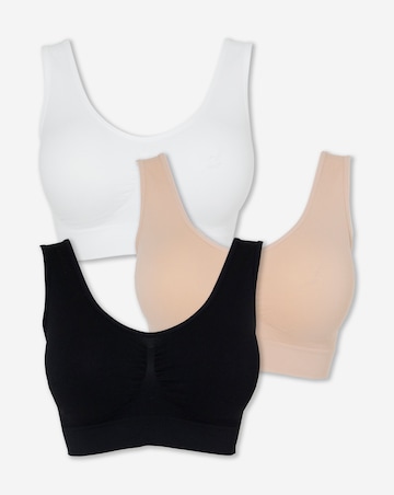 Pretty Secrets (3 Pack) Comfort Tops (Fits A-D) Black/White/Blush