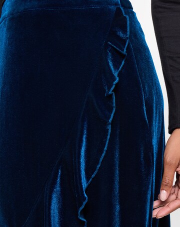 Joe Browns Wrap Velvet Midi Skirt with Frill Detail