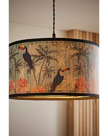 ValueLights Daintree Medium Pastels Bamboo Drum Shade 35cm