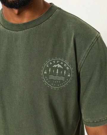 FatFace Mountain Graphic T-Shirt - Khaki Green