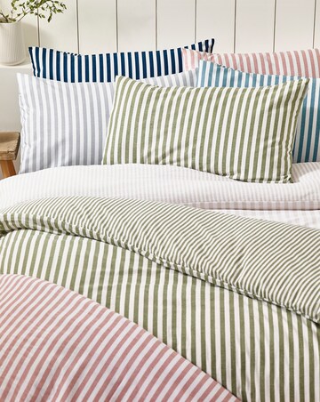 Catherine Lansfield Brushed Stripe Duvet Cover Set
