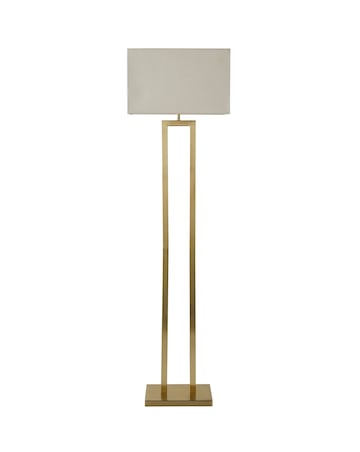 ValueLights Gloria Gold Double Stem Floor Lamp with Rectangular Shade