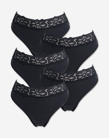 Pretty Secrets 5 Pack Lace Top Thongs Black