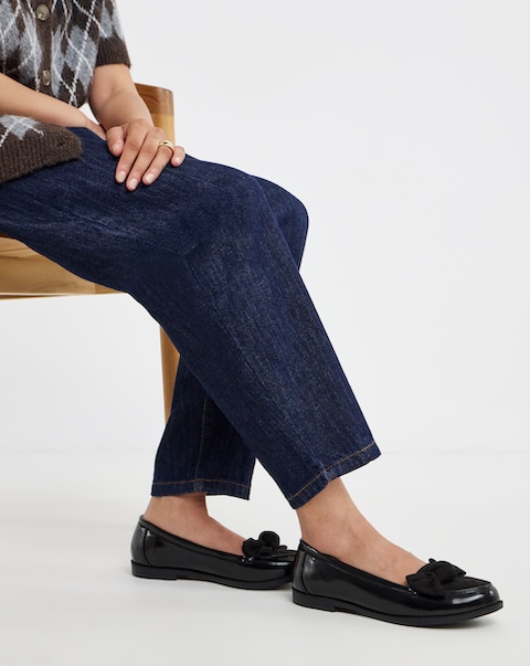 Kinzie Bow Detail Flat Shoes - Extra Wide Fit (EEE)