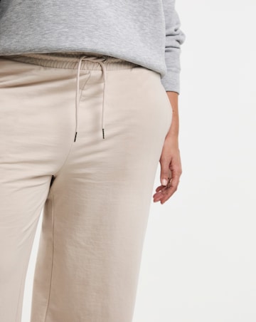 Simply Be Stone Reverse Loop Back Detail Wide leg Jogger