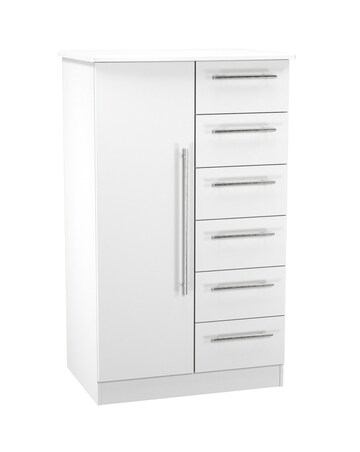 Osprey Ready Assembled 1 Door 5 Drawer Kids Wardrobe - Kids