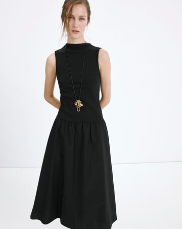 Mango Contrast-Bodice Dress