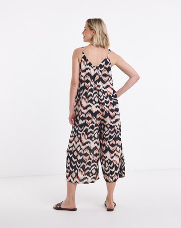 Wide Leg Strappy Culotte Jumpsuit