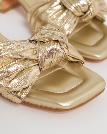May Side Bow Low Block Heel Sandals - Wide Fit (E)