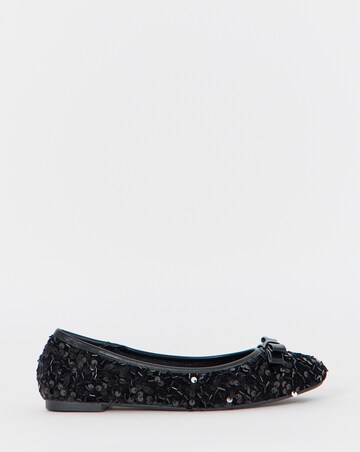 Abundance Classic Bow Sequin Ballerina Shoes - Wide Fit (E)