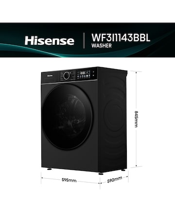 Hisense 3i 11kg 1400rpm KitchenFit Washing Machine Black
