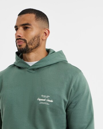 Jack & Jones Norrebro Typo Back Sweat Hoodie - Green
