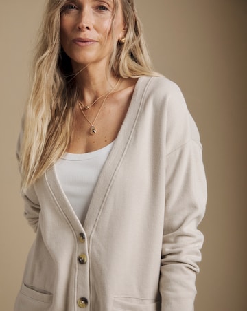 Julipa Brushed Pure Cotton Jersey Rib Cardigan