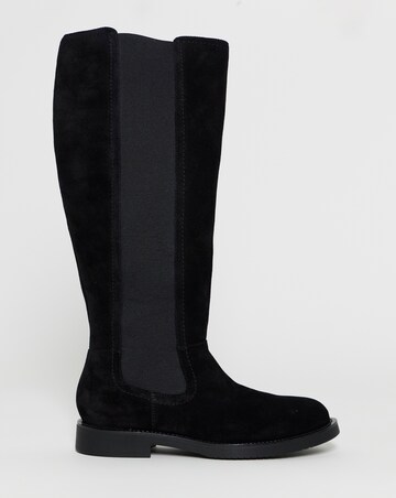 Laura Leather Knee High Chelsea Boots - Standard Fit (D) & Standard Calf