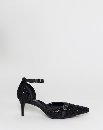 Lilith Sequin Two Part Pointed Heels - Wide Fit (E)