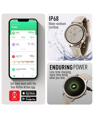 Reflex Active Spectre AMOLED Silicone Strap Smart Watch - Mink