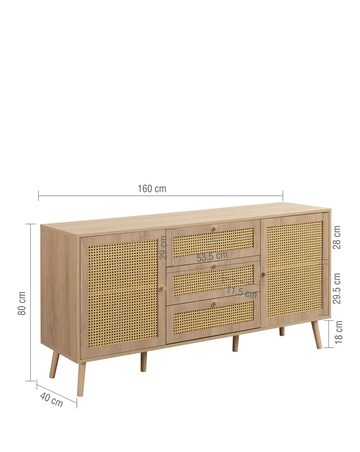 Croxley 2 Door 3 Drawer Sideboard