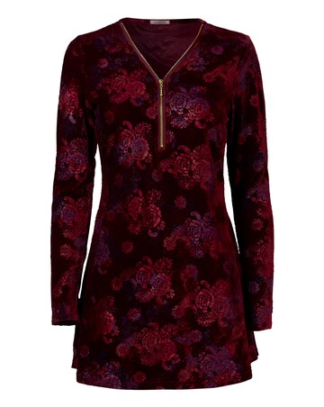 Joe Browns Hazel Printed Velour Tunic with Zip detail