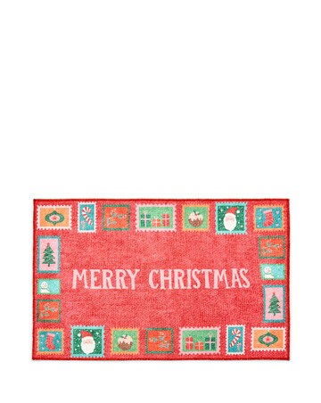 Christmas Stamps Washable Doormat