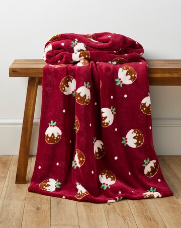 Christmas Pudding Fleece Throw