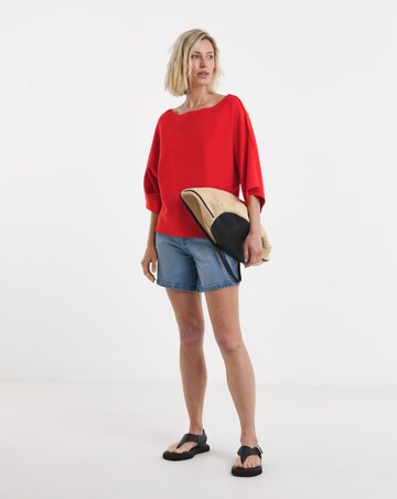 Slash Neck Kimono Sleeve Jumper