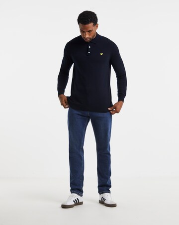 Lyle & Scott Cotton Merino Knitted Polo - Navy